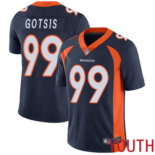 Youth Denver Broncos 99 Adam Gotsis Navy Blue Alternate Vapor Untouchable Limited Player Football NFL Jersey